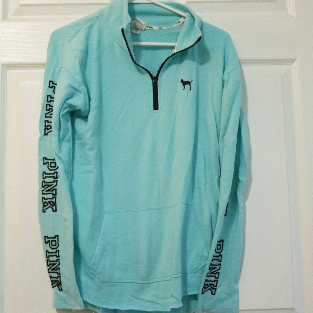 PINK Light Blue Quarter Zip
